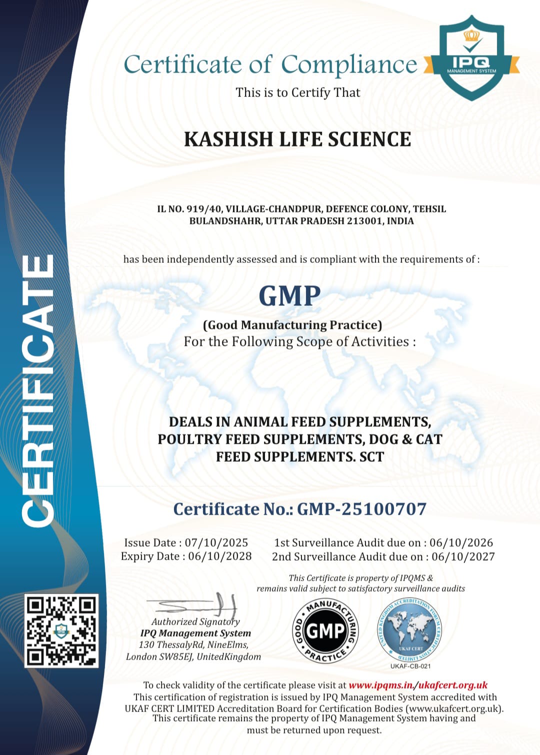 GMP certificate